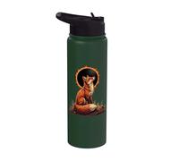 Volpe Ululando alla Luna Eclissi Solare Alpha Lunar Mountain Stainless Steel Insulated Water Bottle