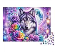 Volpe Viola Puzzle 1000 Pezzi per Adulti Rose Arcobaleno Set Puzzle 1000 Pezzi Relax Arredo Regalo Festa 52x38cm/1000pcs