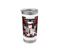 Volpi kitsune giapponesi Bicchiere termico in acciaio inox doppia parete