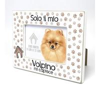 VOLPINO - Cornice per foto con testo. Cornice con motivo di cane. Una foto, una foto con un animale domestico. Da appoggiare o appendere. Un regalo per ogni amante dei cani.