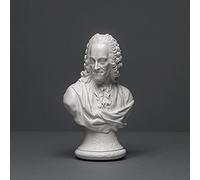 Voltaire Scultura in cellana di alta qualità, vera a mano, made in Germany, busto in bianco, 18 cm