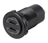 VOLTCRAFT Doppia presa USB-C, 9 V-30 V-60 W, carica di corrente Max=3 A, 12 - 24 V/DC