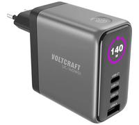 Voltcraft UC-140W01 - Caricatore USB 1 x USB-A, 3 x USB-C® USB PD nero GaN, USB Power Delivery (USB-PD), caricatore rapido