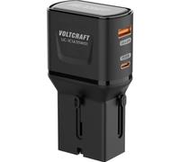 VOLTCRAFT UC-1C1A35W01 - Adattatore di ricarica da viaggio 18 W, 18 W, 1 USB-C®, 1 USB-A Fast Charge Black con adattatore europeo, con UK-Ada