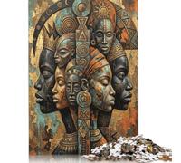 Volti africani geometrici Puzzle 1000 Pezzi, Gioco di Famiglia