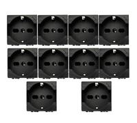 Voltix 10 Pezzi Presa Schuko 2P+T 16A, Compatibile con Bticino Living Light e Living International, Colore Nero, Alta Qualità (10 Pezzi Presa Schuko)