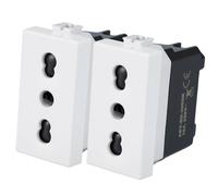 VOLTIX 2 PEZZI Presa Bipasso Bivalente 2P+T 10/16A Prese Elettriche da Muro Compatibile con Bticino Matix (2)