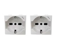 Voltix 2 Pezzi Presa Schuko 2P+T 16A, Compatibile con Bticino Matix, Alta Qualità (2 Prese Schuko)