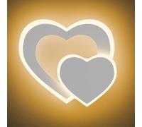 Voltix Applique da Parete Interno a LED a Forma di Cuore 12W 960LM - Lampada da Parete Moderna in Acrilico - Lampade da Muro Eleganti e Decorative - Applique Camera da Letto (Bianco Caldo - 3000K)