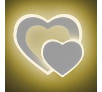 Voltix Applique da Parete Interno a LED a Forma di Cuore 12W 960LM - Lampada da Parete Moderna in Acrilico - Lampade da Muro Eleganti e Decorative - Applique Camera da Letto (Bianco Naturale - 4000K)