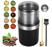 Voltix Electric Multi-use Cup Grinder - Large Capacity Stainless Steel, Electric Super Silent Blade Coffee Grinder with Dual-Layer Lid, Spoon and Brush for Coffee Beans, Spices(Straight Blade)