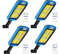 Voltix Luci solari per esterni 240COB lampione solare led esterno, Lampioni Stradali ad Energia Solare con Sensore di Movimento, Luce Impermeabile da Parete per Esterni Azzuro (4)