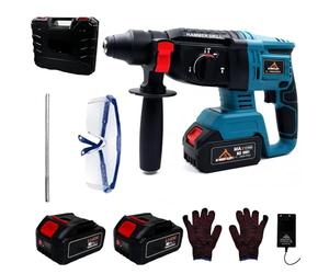Voltix Martello Perforatore a Batteria Brushless con 2 Batterie, Trapano Tassellatore e Trapano a Percussione Portatile, Motore Senza Spazzole Potente per Lavori su Calcestruzzo e Muro