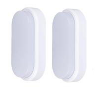 Voltix Plafoniera LED Ovale 18W, Lampada da Soffitto e Parete, IP54 Impermeabile Antipolvere, Ideale per Garage, Cantina, Bagno, Seminterrato, Esterno e Corridoio (Bianco Naturale (4000K), 2 Pezzi)