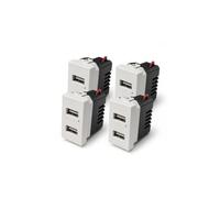 Voltix Presa USB Doppia USB-A 5V 2,1A compatibile con BTicino Matix | 2 Porte USB-A, 5V 2,1A Totali