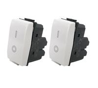 Voltix Set di 2 Prese Interruttori 16A Compatibili con Bticino Matix Interruttore Bipolare Compatibili con Bticino Placche Matix (2 Interruttori Bipolari)