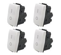 Voltix Set di 4 Prese Interruttori 16A Compatibili con Bticino Interruttore Bipolare Matix Compatibili con Bticino Placche Matix (4 Interruttori Bipolari)