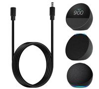 VOLTKARE Echo Dot - Cavo di prolunga DC per Echo Dot (3°/4°/5° Gen.), Echo Dot Kids Edition, Echo Show 5 (1°/2° Gen.), Echo Spot, Pop e Fire TV Cube, per adattatore da 15 W (nero)