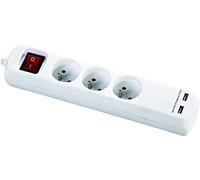 Voltman dio013043 Blocco con interruttore 3 prese/2 porte USB