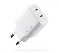 VOLTME Caricatore USB C Doppio Porta 35W Bianca, Caricatore Tipo C Rapido GaN PD 3.0 & PPS, Spina USB C Ricarica Rapida Presa USB C Adattatore per iphone 16/15/14, Ipad, Macbook Air, Galaxy S21