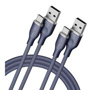 VOLTME Set di 2 Cavo USB a USB C 3A Nylon Intrecciato 1.80m, RUGG Cavo USB Tipo C a Ricarica Rapida Compatibile con Pixel 7/6/5/4XL, iPad Pro, Galaxy S10, Moto G7 Plus, Redmi Note 10 9, ecc. (blu)