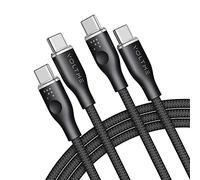 VOLTME Set di 2 Cavo USB C a USB C PD 5A 100W Nylon Intrecciato 1.80m, RUGG USB-C Tipo C Cavo di Rapida Compatibile con MacBook, MateBook pro, Pixel 7/6 Pro/5/4XL, iPad Pro, Galaxy, ecc. (nero)