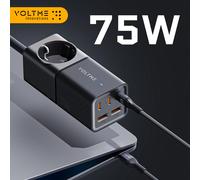 VOLTME Stazione di ricarica da 75 W Caricatore USB C Multipresa portatile per iPhone 15 Caricatore da tavolo GaN Ricarica super veloce per Samsung