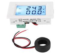 Voltmeter Digitale e Amperometro Dual Display, AC80-300V 0-50A 0-100A, Tester Multimetro Professionale - Alta Precisione 1% ± 2 Digit, Display LCD Retroilluminato, Strume (Bianca)