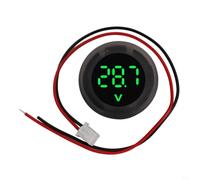 Voltmetro a LED con protezione inversa DC 4-100V a due fili | Per mini design rotondo, custodia in plastica nera, formato portatile, facile da riporre, controllo della tensione dell'auto