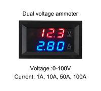 Voltmetro Amperometro LED Doppio Display 0 100V 50A Confezione da 4 per Impianti
