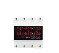 Voltmetro amperometro su guida DIN 3P+N regolabile Protezione limite di corrente sovra e sottotensione Monitor Sei display digitali(100A)