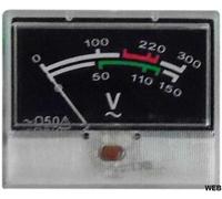 Voltmetro analogico da pannello 300VAC con quadrante nero - 2 pezzi