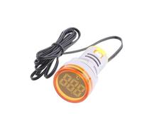 Voltmetro con display a LED Mini termometro digitale a LED in plastica da 22 mm, 50-380 V CA, luce blu, rossa, bianca, gialla e verde(Round Yellow)