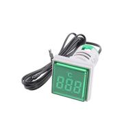 Voltmetro con display a LED Mini termometro digitale a LED in plastica da 22 mm, 50-380 V CA, luce blu, rossa, bianca, gialla e verde(Square Green)