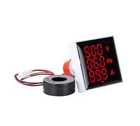 Voltmetro con display a LED Mini voltmetro amperometro con display a LED, AC 60-500V 0-100A 20-75Hz, tester di tensione e corrente(Red)