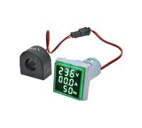 Voltmetro con display a LED Voltmetro amperometro trasformatore indicatore tester 3 in 1 a LED quadrato da 22 mm CA 60-500 V 0-100 A(Green)