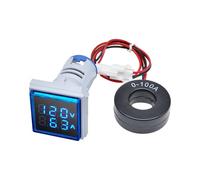 Voltmetro con display a LED Voltmetro digitale a LED quadrato AC 50-500V 0-100A Amperometro 110V 220V Voltammetro Tester di tensione for auto Rilevatore(Voltammeter Yellow)