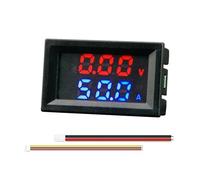 Voltmetro digitale 10A/50A/100A, doppio display LED, voltmetro digitale, amperometro, misuratore di tensione e corrente ad alta precisione, strumenti di misurazione(Red Blue 50A)