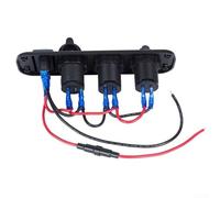 Voltmetro digitale 4 in 1 per auto, con doppia presa di ricarica USB e interruttore a bilanciere per veicoli, moto, ATV e barche da 12 V/24 V, blu