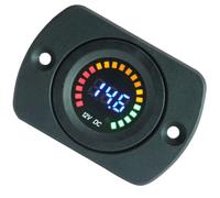 Voltmetro Digitale 5-36v Display LED per Batterie Auto e Moto | Monitoraggio stato Batteria, Schermo LED Blu, Plastica Nera, per Quad, Camper, Pannello Marino