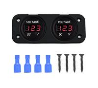 Voltmetro digitale a doppio LED MASO 12V-24V, doppia batteria per auto e moto, pannello di superficie per voltmetro con display a LED