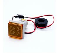 Voltmetro digitale a LED, amperometro, doppio display, misuratore di tensione e corrente, voltmetro, indicatore di rilevamento, wattmetro AC50-500V 0-100A(Yellow)