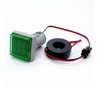 Voltmetro digitale a LED, amperometro, doppio display, misuratore di tensione e corrente, voltmetro, indicatore di rilevamento, wattmetro AC50-500V 0-100A(Green)