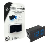 VOLTMETRO DIGITALE A LED BLU 12V 3-30V CONTROLLO TENSIONE BATTERIA AUTO CAMPER