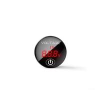 Voltmetro digitale a LED da 12 V 24 V con interruttore touch, progettato per il monitoraggio della tensione della batteria in tempo reale nei veicoli (rosso)