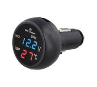 Voltmetro digitale a LED per auto, termometro per veicoli da 12 V 24 V con doppio display LCD blu rosso per il monitoraggio della tensione e della temperatura in tempo reale