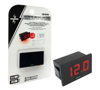 VOLTMETRO DIGITALE A LED ROSSI 12V 3-30V CONTROLLO TENSIONE BATTERIA AUTO CAMPER