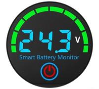 Voltmetro digitale DC 7-55 V con allarme di tensione regolabile, memoria di spegnimento e compatibilità multi-batteria per accumulo di energia e uso industriale (blu)