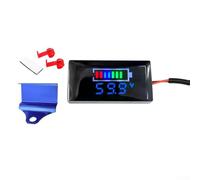 Voltmetro digitale DC12-150V, misuratore di pannello con funzione di allarme di tensione per un monitoraggio e una protezione accurati della batteria del veicolo (staffa blu + blu)