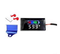 Voltmetro digitale DC12-150V, misuratore di pannello con funzione di allarme di tensione per un monitoraggio e una protezione accurati della batteria del veicolo (staffa blu + bianco)